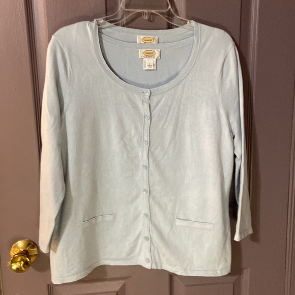 Talbots Sweaters - Talbots Women’s Size Petite Large Light Blue Sweater Set